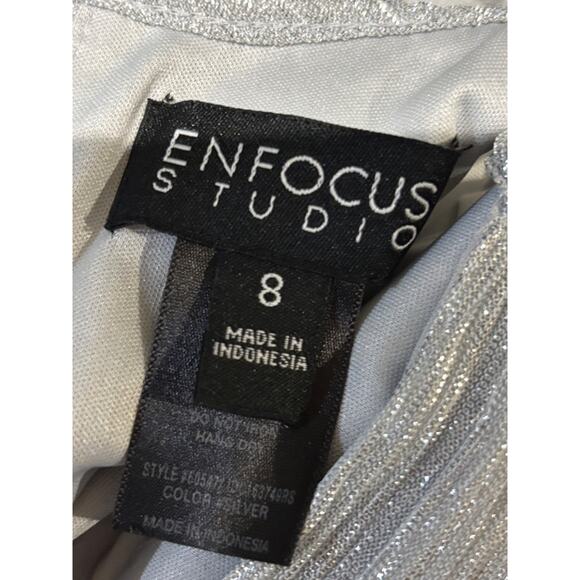 Silver Metallic Maxi Halter Keyhole Formal Prom Cocktail Dress Sz 8 Glam Holiday - Picture 9 of 12